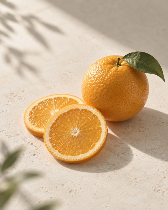Vitamin C ingredient: fresh orange